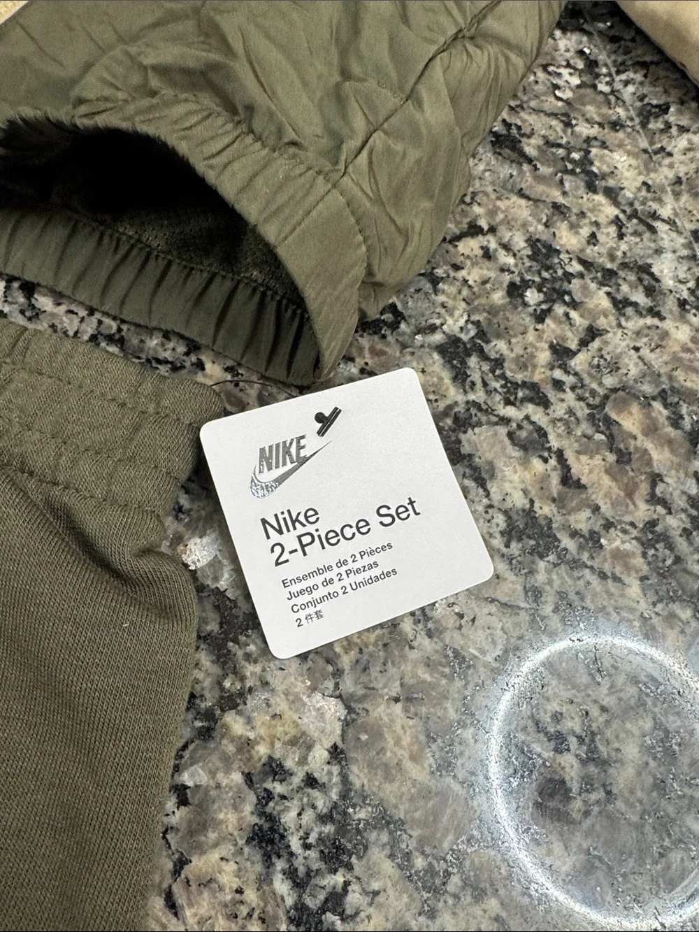 Nike Olive and Tan Hooded Windbreaker with Olive Shorts Set - Picture 4 of 7